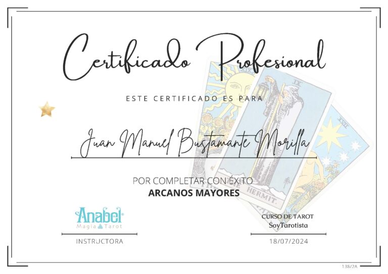 2024 07 18 certificado profesional arcanos mayores