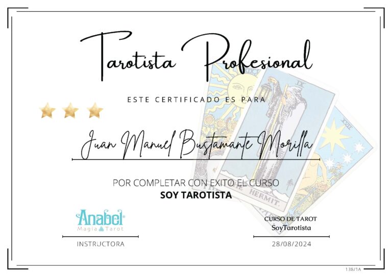 2024 08 28 certificado profesional tarotista